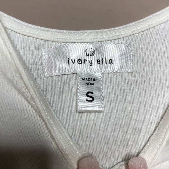 Ivory Ella Sleeveless Romper White Green Elephant - Picture 6 of 7